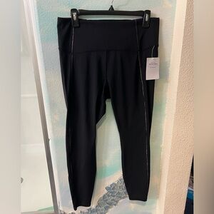 NWT JoyLab Black & Gold 7/8 Length High Rise Leggings